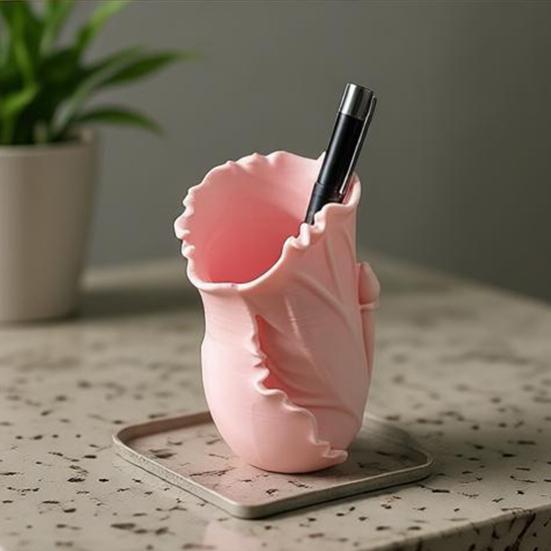 Органайзер для хранения, большой емкости, для рабочего стола, с 3D-печатным дизайном в виде листа, держатель для хранения для домашнего офиса, декор для дома