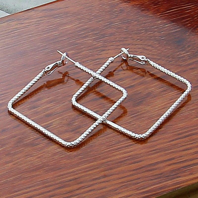 New Trendy 925 Sterling Silver Simple Fashion 3.5cm/5cm Circle Round Hoop Earring for Woman Fine Jewelry