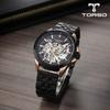 TORSO Torso T602M Griffes Skeleton Автоматические часы с бриллиантами Мужские металлические часы (кожаный ремешок в комплекте)