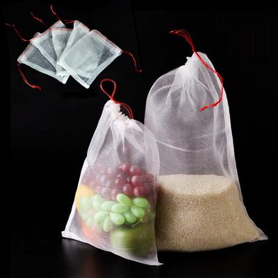 1 шт. сумки для продуктов, многоразовые сетчатые сумки с завязками, прочные нейлоновые портативные сумки для фруктов