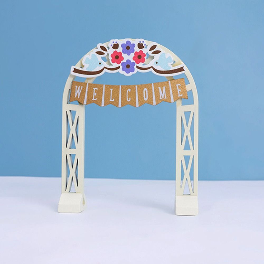 Zakka Wedding Ceremony Ornaments DIY Mini Cat Figurine Mini Wedding Arch Toy Cake Decoration