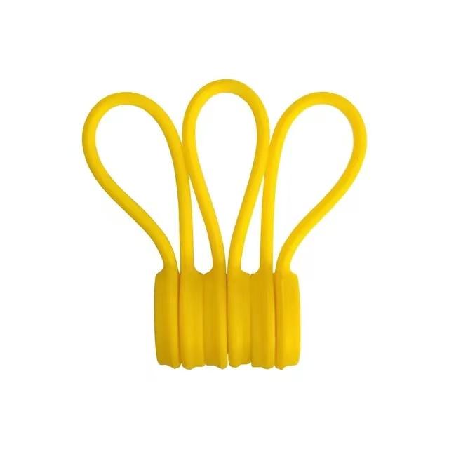 3pcs Silicone Magnetic Cable Tie Reusable Wire Organizer For Bundling And Securing Headphone Or Data Cables