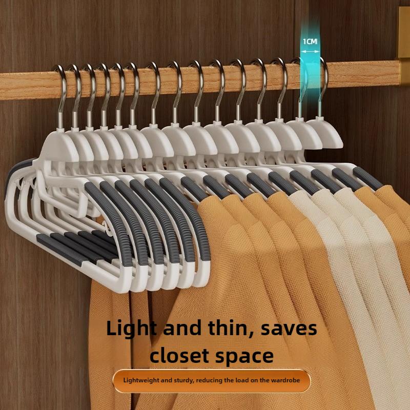 10 шт. Разные цвета Горячая распродажа Пластиковые вешалки Нескользящие Экономия места для одежды Вешалка для одежды Без следов для Супермаркета и Дома
