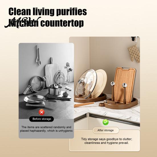 Countertop Clutter Organizer Pot Lid for Kitchen Countertop, Vertical Storage Rack with Detachable Water Tray, Stable Non-slip Base Cutting Boards And