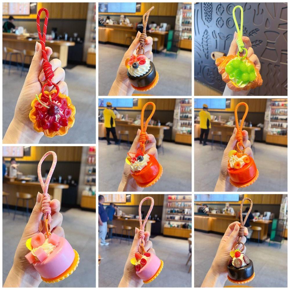 PU Simulated Cream Cake Pendant Simulation Food Pinch Toy Cake-Shaped Stress Toy Home Office