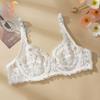 Глубокий V сексуальное нижнее белье ультра тонкий бюстгальтер комплект больших размеров бюстгальтер женское нижнее белье кружево вышивка прозрачный бюстгальтер