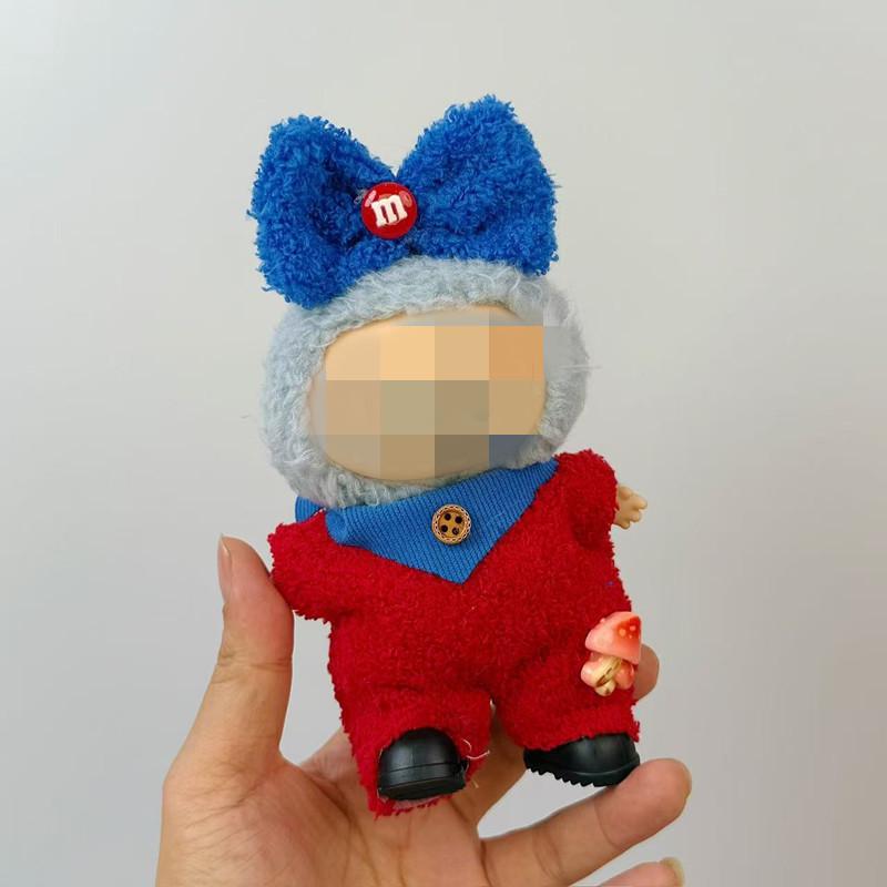 Подвеска Лабубу: Коробка-сюрприз с детской одеждой - 17 см винил «Макарон».