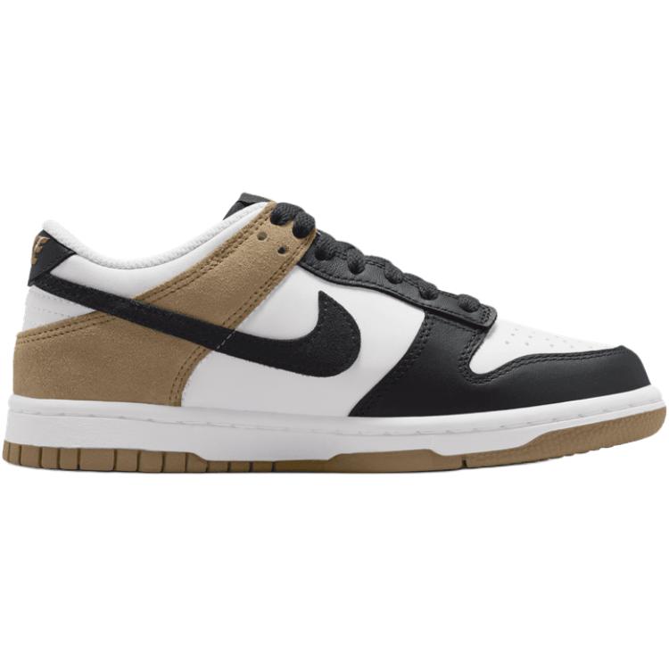 Nike Кроссовки Dunk Low для детей, скейтбординг, Белые, Черные, Коричневые, Подростковые, IQ2755-104