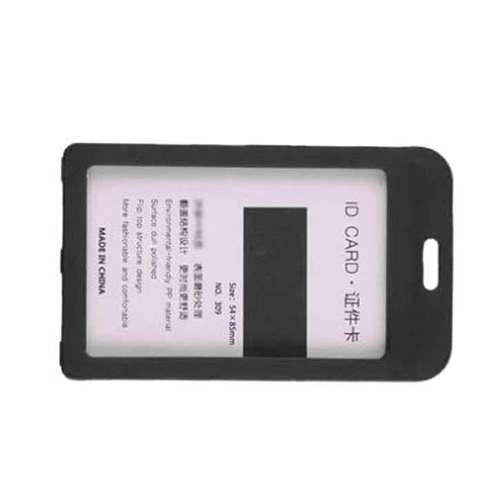 10 шт. прозрачных держателей для удостоверений личности, пластиковые закругленные углы, матовая поверхность, съемный шнурок, черные края