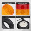 10PCS 2" Trailer Marker Lights,9 LED Round Side Marker Clearance Lights With Rubber Grommets & 2 Prong Wire Pigtails,Waterproof Trailer Lights Kit