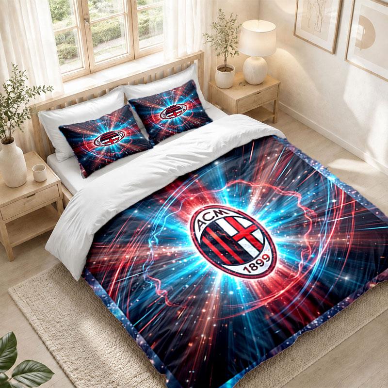 Комплект постельного белья 1 пододеяльник 2 наволочки Принт AC Milan Спальня Домашний декор