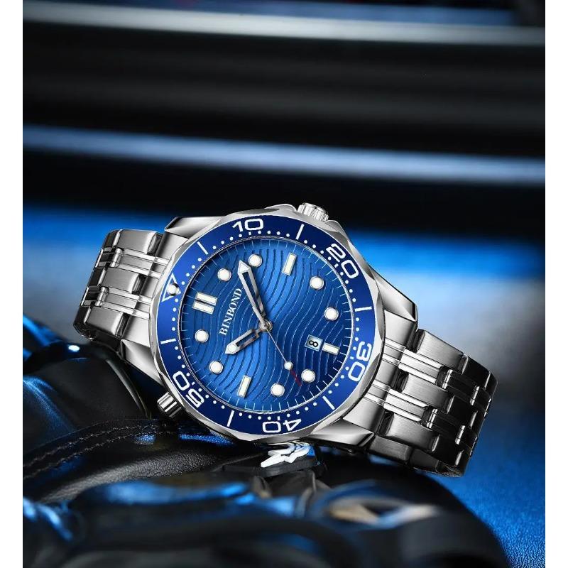 BINBOND Casual Fashion Ultra-thin Sea Horse Series Quartz Men's Watch Date Waterproof Luminous Sports Business Men's Wrist Watch
