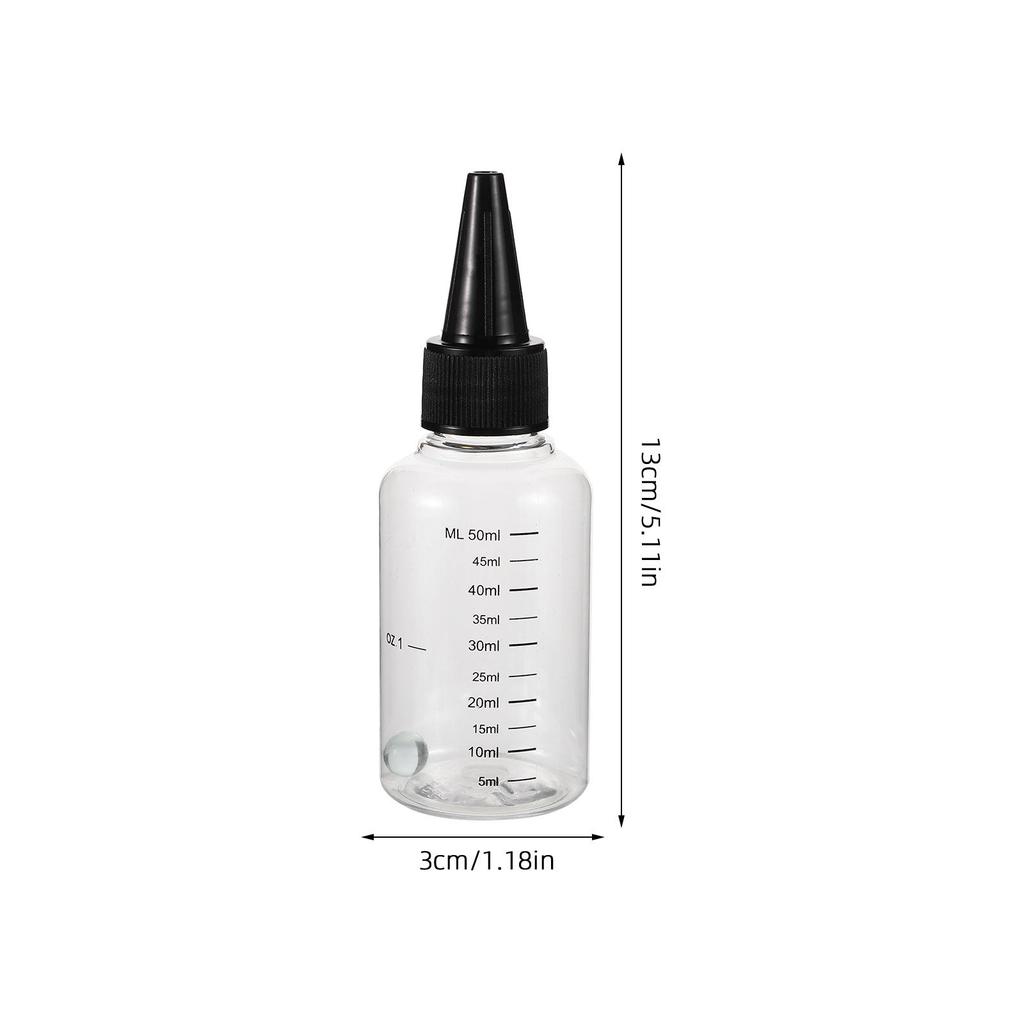 5Pcs Transparent Mixing Bottles with Measurement Scale Squeezable Paint Dispenser Fine Tip Applicator Bottle for DIY Crafting