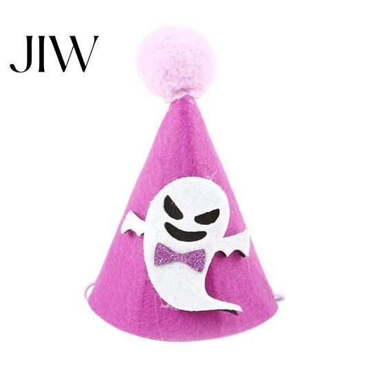 Cute Pet Party Hat Halloween Pointed Hat, Ghost Witch Pumpkin Cat Pom-pom Costume for Cats And Small Dogs Holiday Accessory Photo
