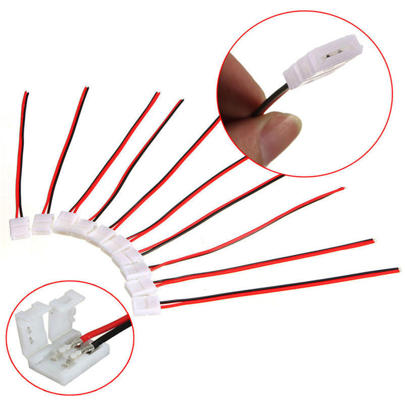10 шт. печатный кабель 2-контактный разъем для светодиодной ленты 3528/5050, одноцветный адаптер, полезный