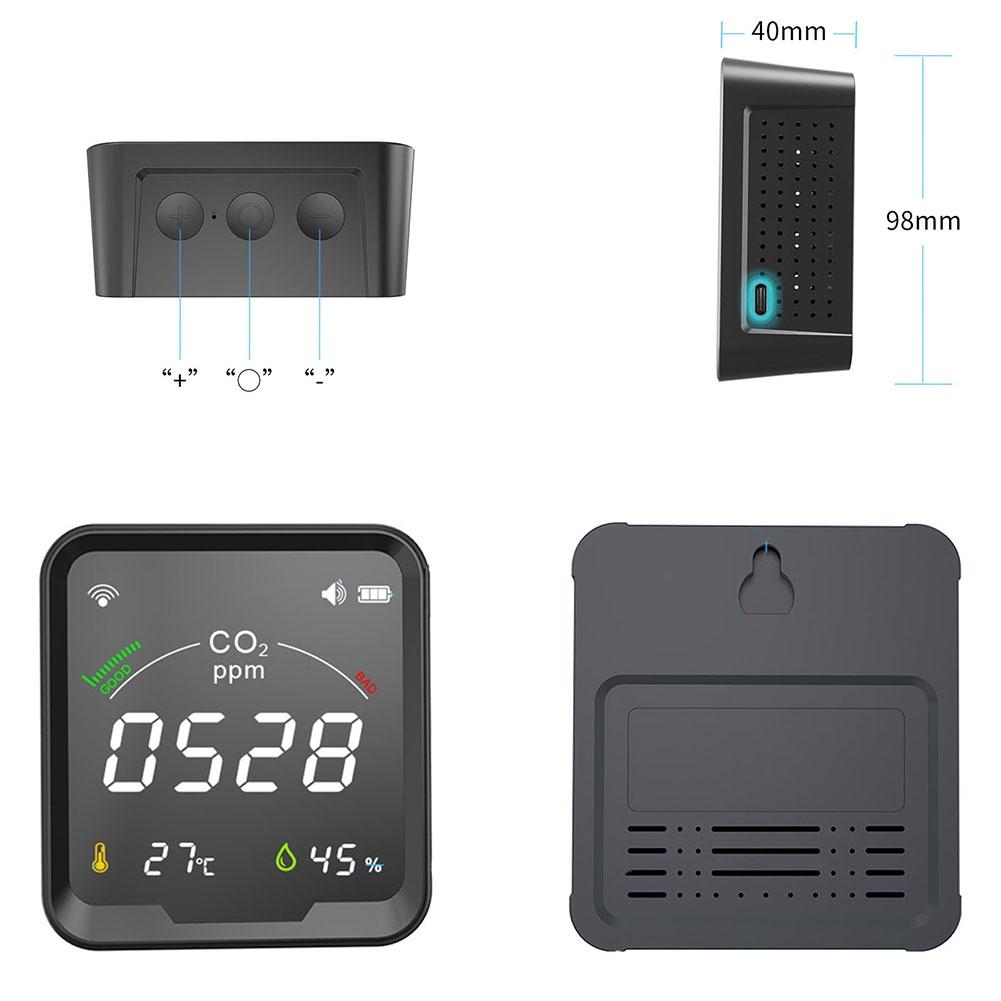 Smart WiFi Indoor CO/CO2 Tester Air Quality Monitor Temperature Humidity Tester