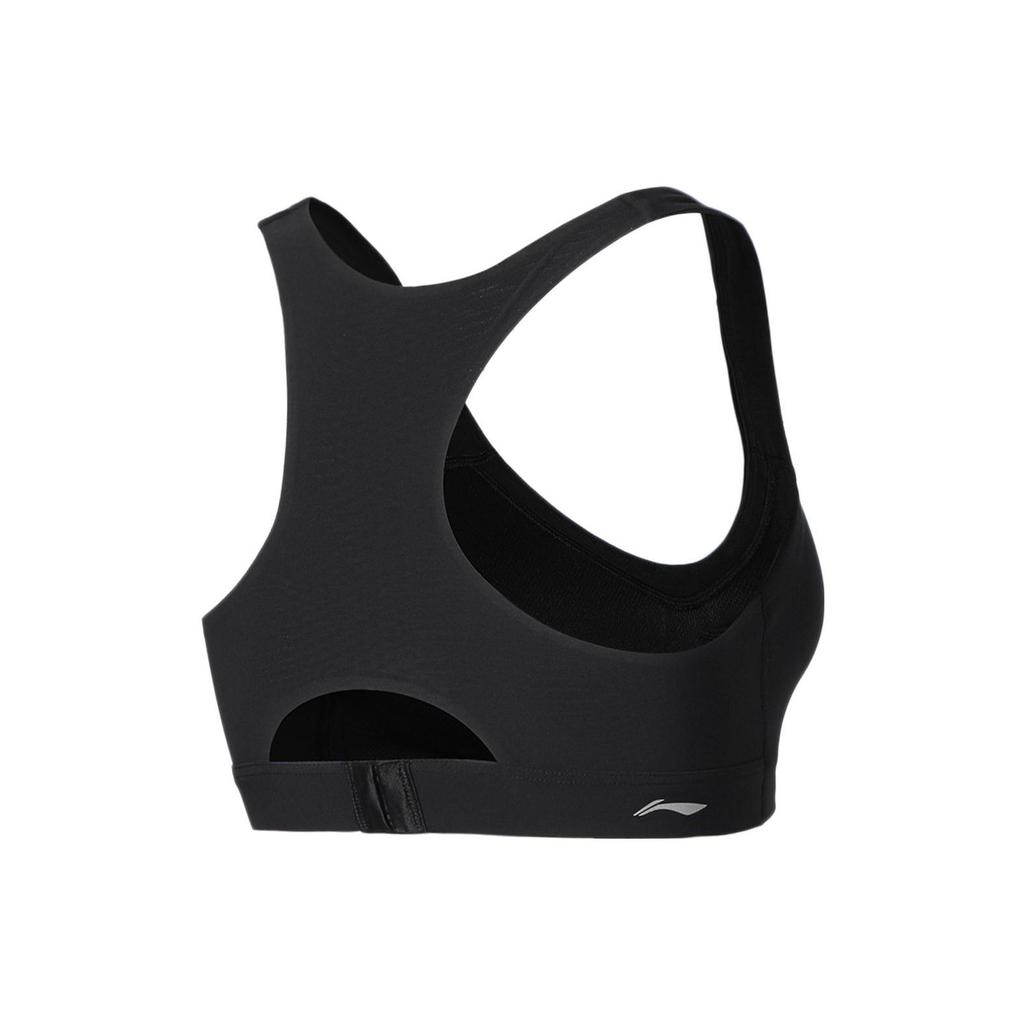 Li Ning Sports Lifestyle Series однотонное облегающее спортивное нижнее белье с логотипом, женское нижнее белье черного цвета AUBS058-1