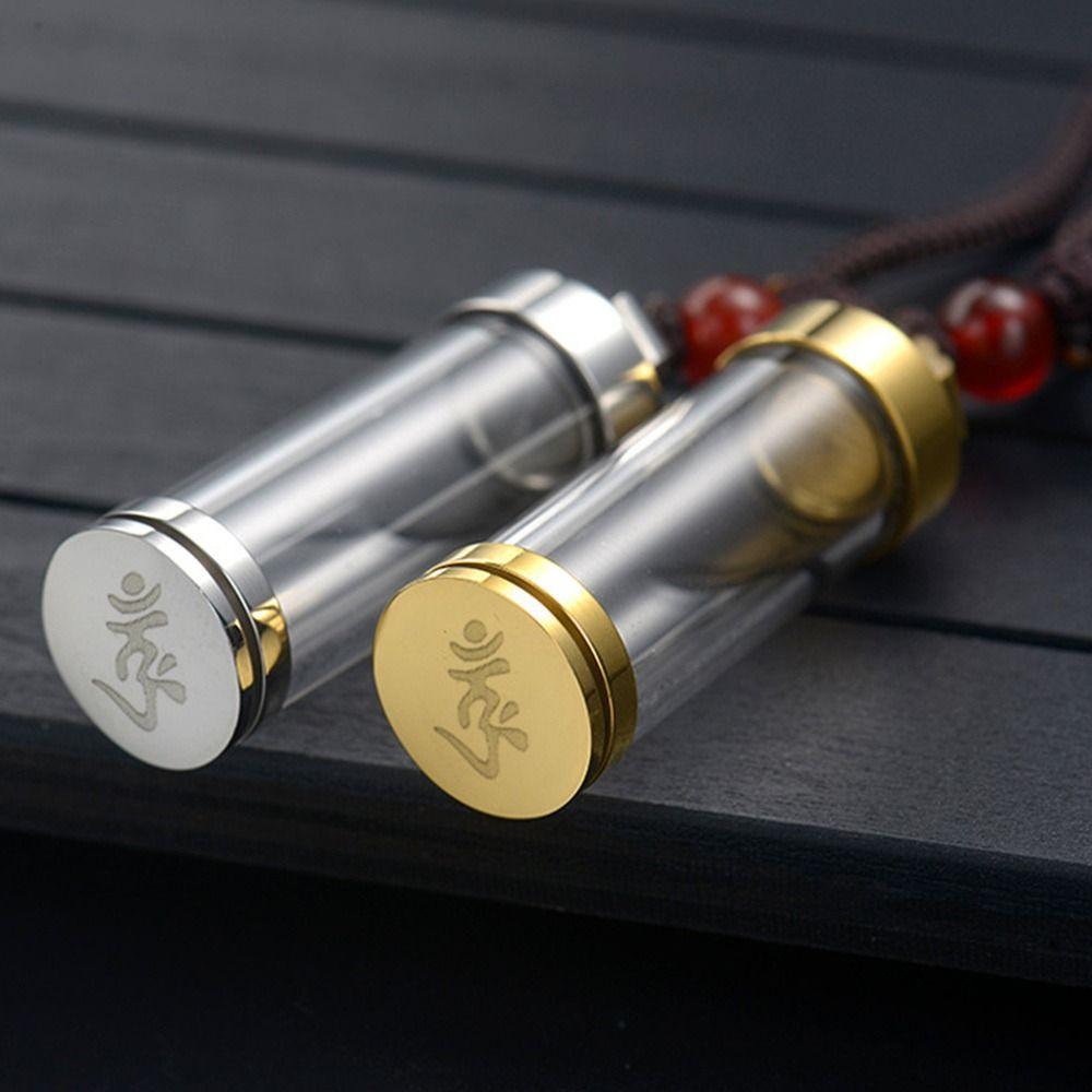 Aromatherapy Wishing Bottle Pendant Gold Silver Perfume Bottle Necklaces Creative Ashes Urn