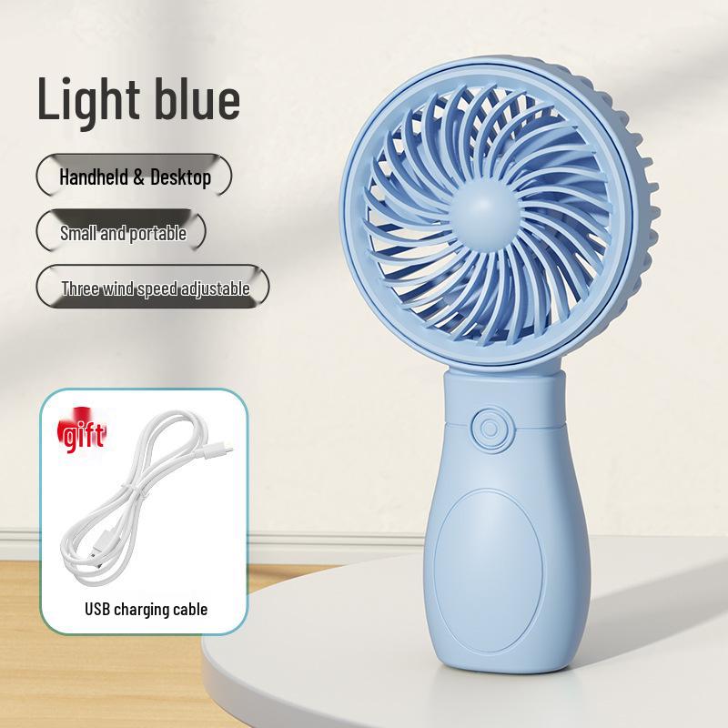 Portable Mini USB Rechargeable Handheld Fan with Desktop Stand - Student Gift