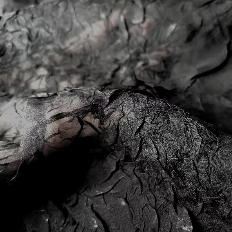 50x75см Шифон 3D Текстура Креп Плиссированная Ткань Юбка Рубашка Дизайнерская Ткань DIY Шитье Сценическая Одежда Свадебное Платье Декор