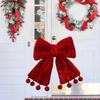 Red Christmas Bow Ornament Fabric Xmas Tree Decoration Christmas Tree Hanging Ornament  Window