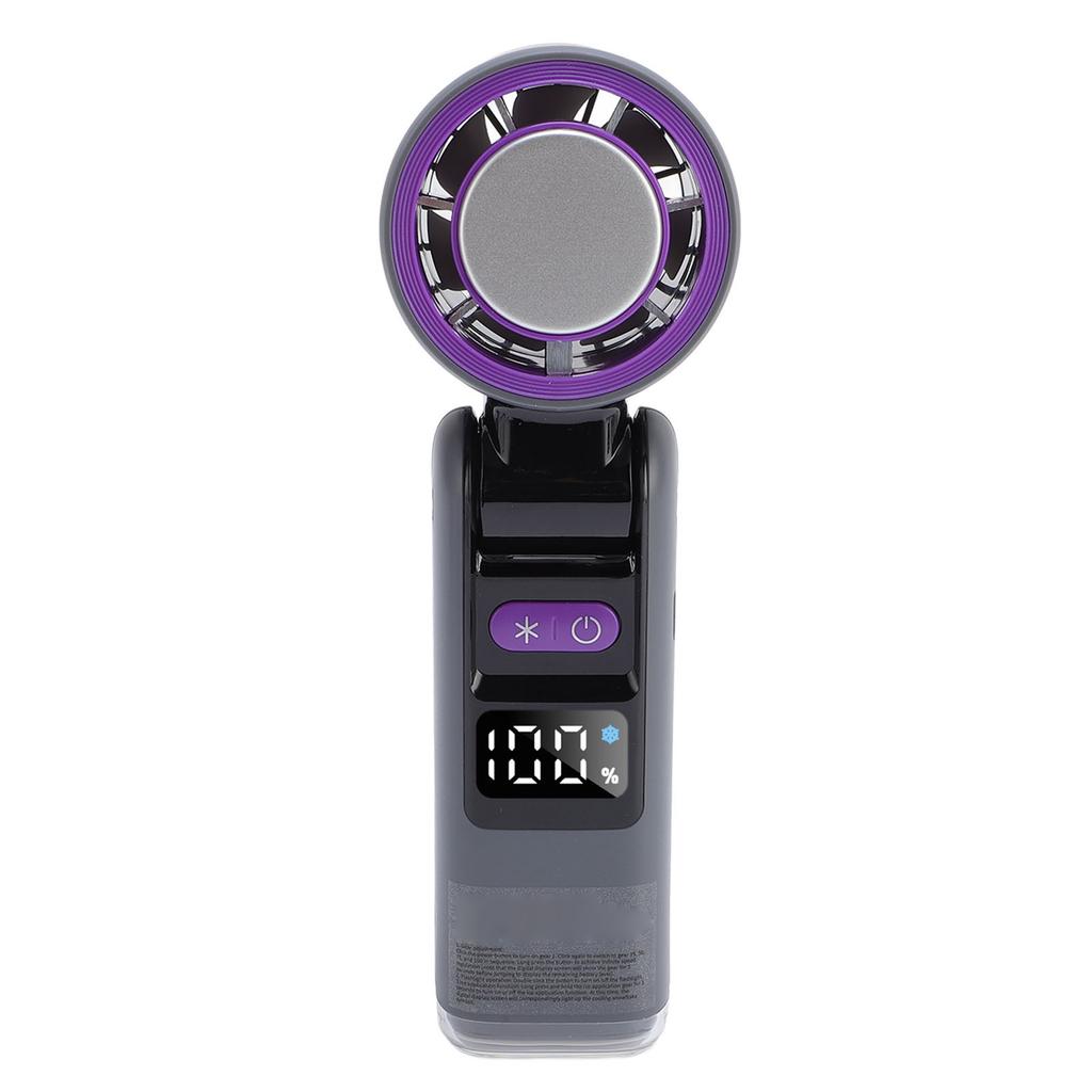 Handheld Fan Digital Display High Speed Turbine Ice Cooling Fan Foldable Fan with Light for Travel