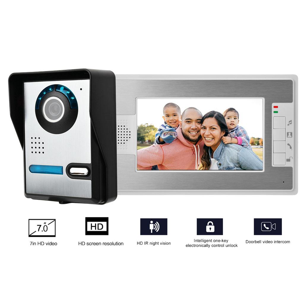 7-дюймовый проводной цветной экран инфракрасного ночного видения водонепроницаемый визуальный домофон дверной звонок комплект