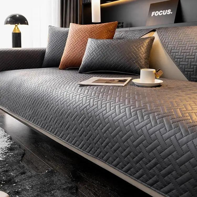 Simple Cloth Fabric Leather Sofa Mat Waterproof Dustproof Couch Cushion Modern All-season Universal Protective Cover Home Decor