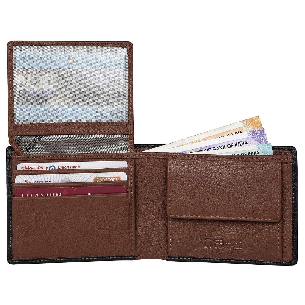 Мужской кошелек Kyle из черной/красной кожи - упакован в премиальную деревянную коробку