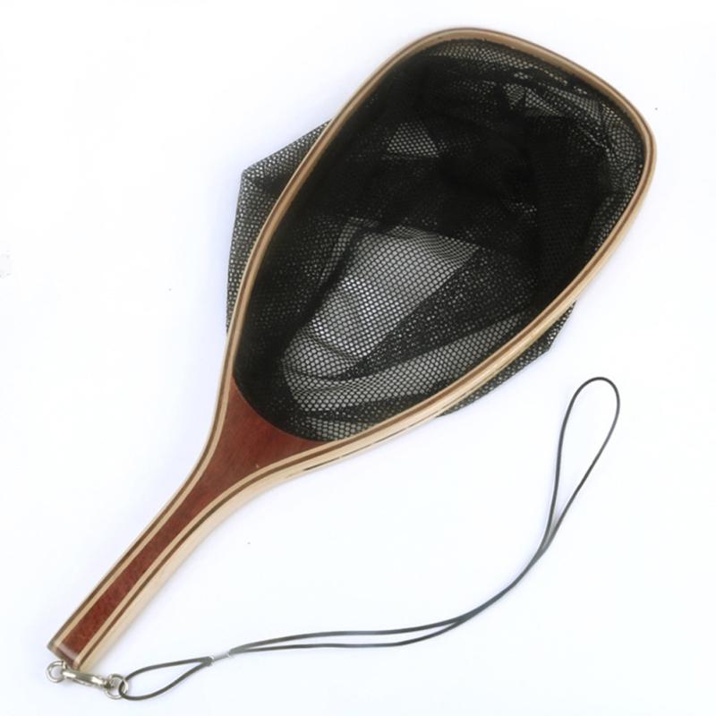 Small Mesh Nylon Weaving Fishing Net Wood Handle Hand-used Scrape