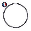 Necklace - - AAA+ Freshwater Cultured Pearl - 7-8 Mm - 925 Silver - Carabiner