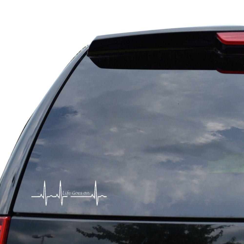 Decoration Life Goes On  Sticker Auto Reflective Sticker Car Stickers Heart Beat Trackpad Decal