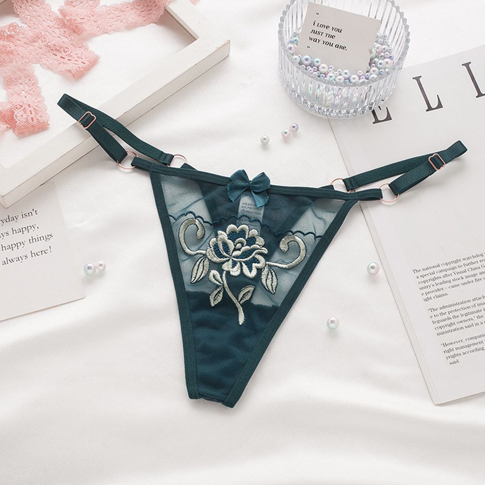 Girls Low waist Intimates Women  T-back Seamless  Briefs Ladies Bandage Thongs Lace Bow Panties