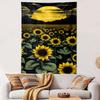 Sunflower Field at Sunset Patterned tapestry home decor, suitable for bedroom and living room, gift