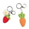 Cherry Fruit Key Ring Strawberry Knitting Pendant Key Ring Accessories Knitted Keychain  Women Girl