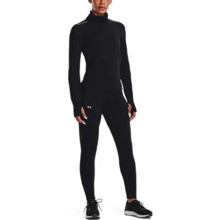Under Armour Твердый логотип Slim Fit ребристый пояс конические ребристые манжеты джоггеры женские джоггеры черные 1373333-001