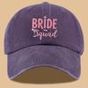 pc BRIDE SQUAD Pink Letter Print Baseball Cap with Crown Cocktail And Heart Patterns Fashionable Trendy Duckbill Hat Adju