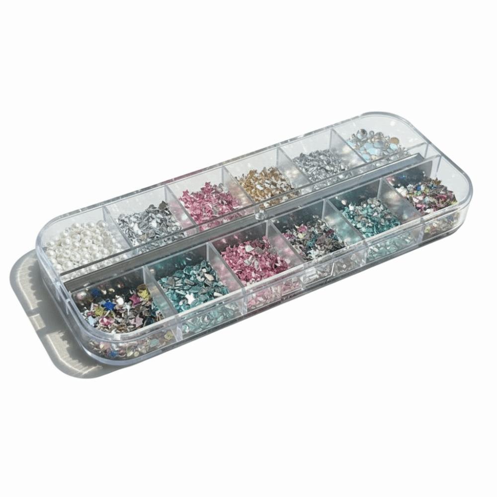 Colorful Nail Rhinestones Star Moon Round Square Nails Art Decorations  Nail Beauty