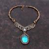 Ожерелье из Аризоны, бирюзы и драгоценных камней, ожерелье из медной проволоки, ожерелье из радужного лунного камня, медные украшения, ожерелье ручной работы, подарок для мамы