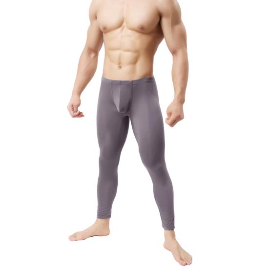 Мужские брюки, ультратонкие U-образные мешочки, высокая эластичность, мягкие, узкие, со средней талией, узкие лосины, леггинсы, нижнее белье, мужские домашние прозрачные брюки для отдыха, одежда для сна, низ