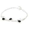[I2619] - Silver 'Jet Black Goddess' Heart Bracelet - 10 Mm
