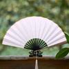 Cloud Pattern Fine Carved Rice Paper Folding Fan Black Sprinkled Gold Silk Cloth Antique Sea Wave Pattern China-Chic Fan