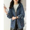 Korean Style Denim Jacket Women Loose Fit Spring Autumn Fashion Hooded Casual Coat