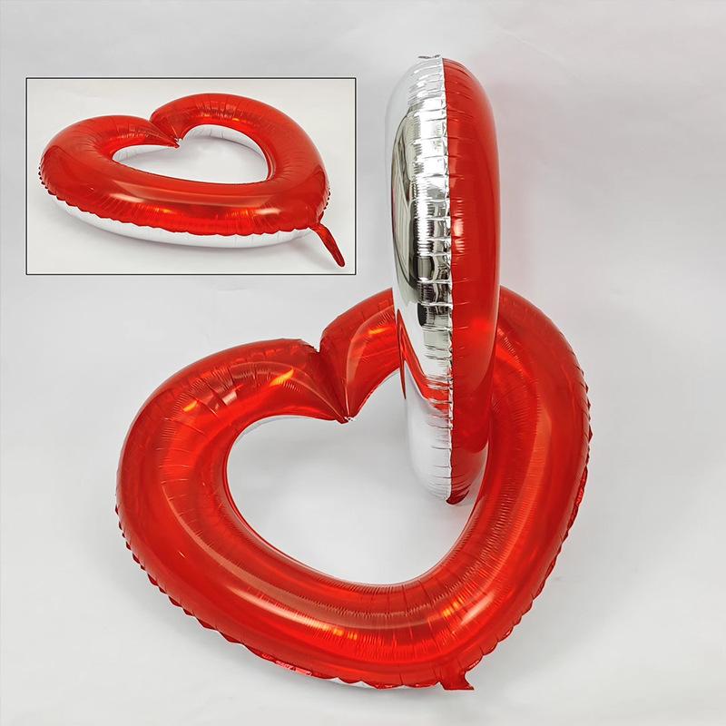 Love Balloon Decoration Hollow Out Big Love Photo Frame Aluminum Film Balloon Photo Props Boys And Girls Party Scene Arrangement