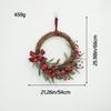 Classic Bow Half Circle Christmas Wreath for Christmas Decorations Simulation Flower Simulation Red Fruit Wreath