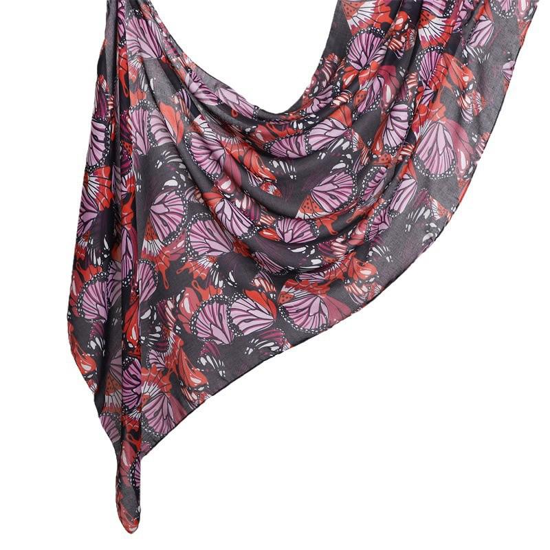 Watercolour Floral Printed Modal Breathable Light Weight Soft Cotton Rayon Viscose Woven Modal Muslim Women Shawl Hijab Scarf