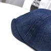 Мужская ретро-кепка из вымытого денима, мужская и женская хлопковая восьмиугольная шляпа с загнутыми полями