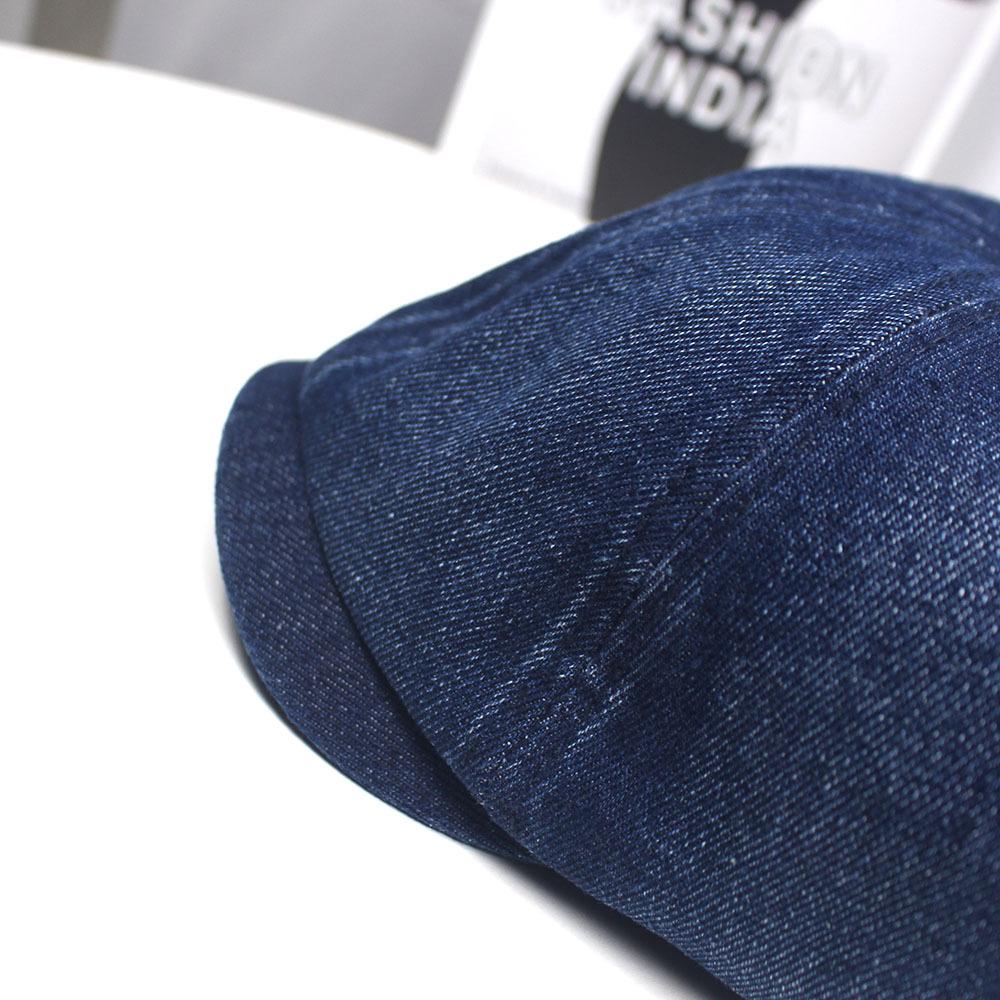 Мужская ретро-кепка из вымытого денима, мужская и женская хлопковая восьмиугольная шляпа с загнутыми полями