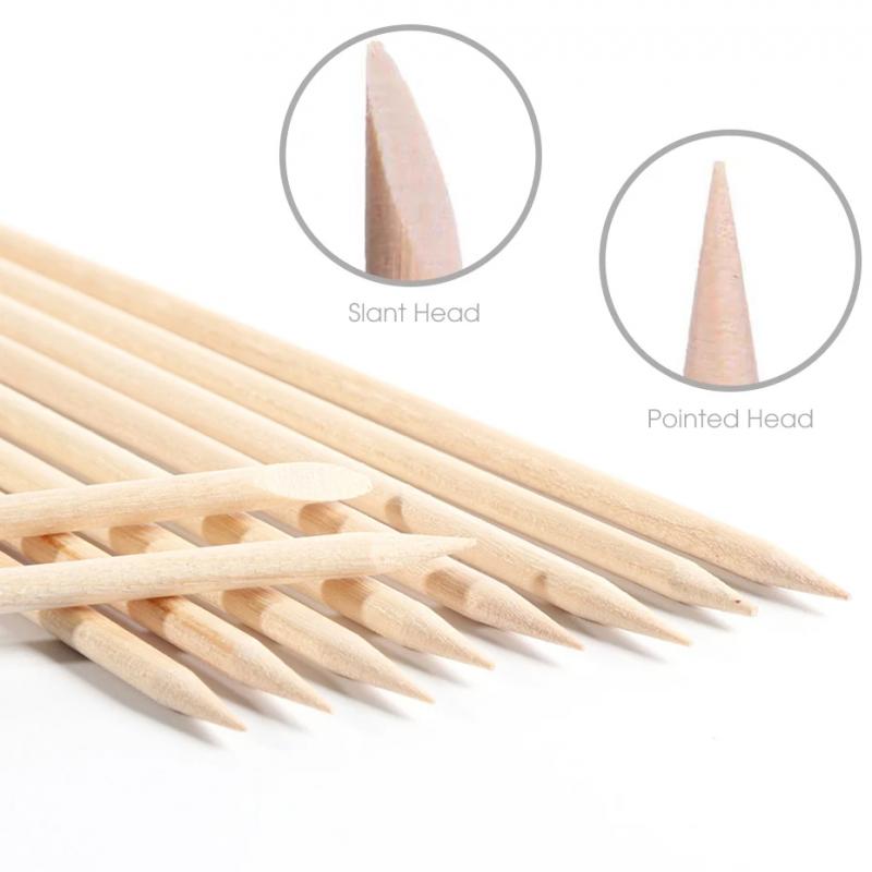 50/100 шт., палочки для ногтей из оранжевого дерева, толкатель для кутикулы, средство для удаления страз, инструменты для маникюра и педикюра