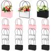 12Pcs Rectangular Flower Arrangement Bags Flower Paper Gift Bags Kraft Paper Packaging Bags Waterproof Flower Carrying Boxes Wit
